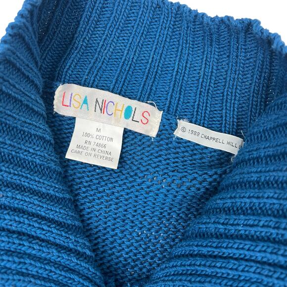 Lisa Nichols Womens Vintage 1988 Football Sports Heavy Cozy Knit Cardigan Sz M - Picture 16 of 16